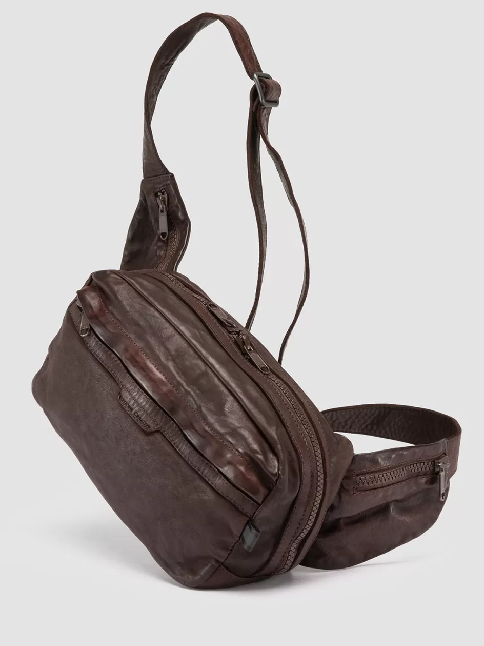 Officine Creative Bags>RECRUIT 009 - Brown Leather Waist Pack OTTO