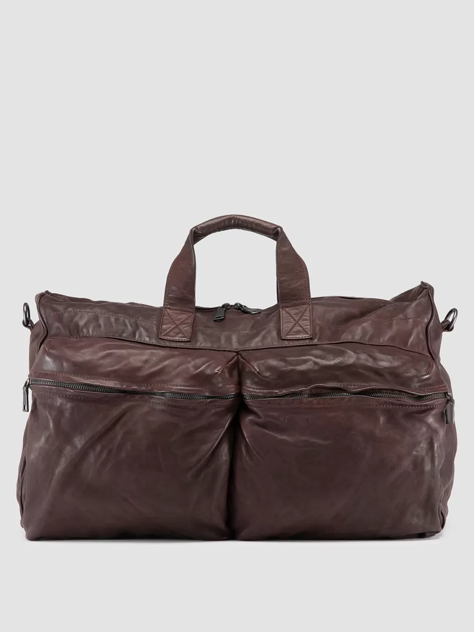 Officine Creative Bags>RECRUIT 013 - Leather Weekend Bag DARK BROWN