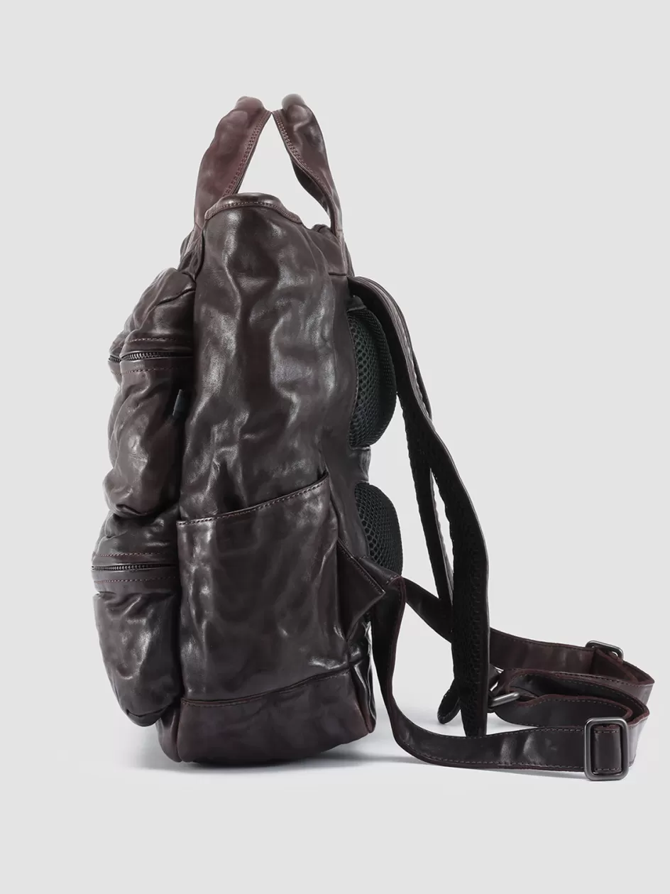 recruit_014__brown_leather_backpack_100157.webp Officine Creative Backpacks | Backpacks>RECRUIT 014 - Brown Leather Backpack DARK BROWN