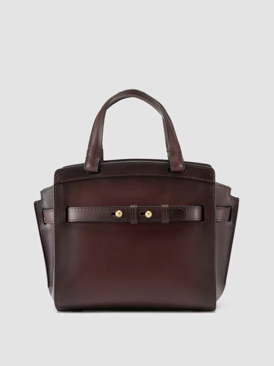 Officine Creative Bags>SADDLE 009 - Brown Leather Hand Bag TRUFFLE