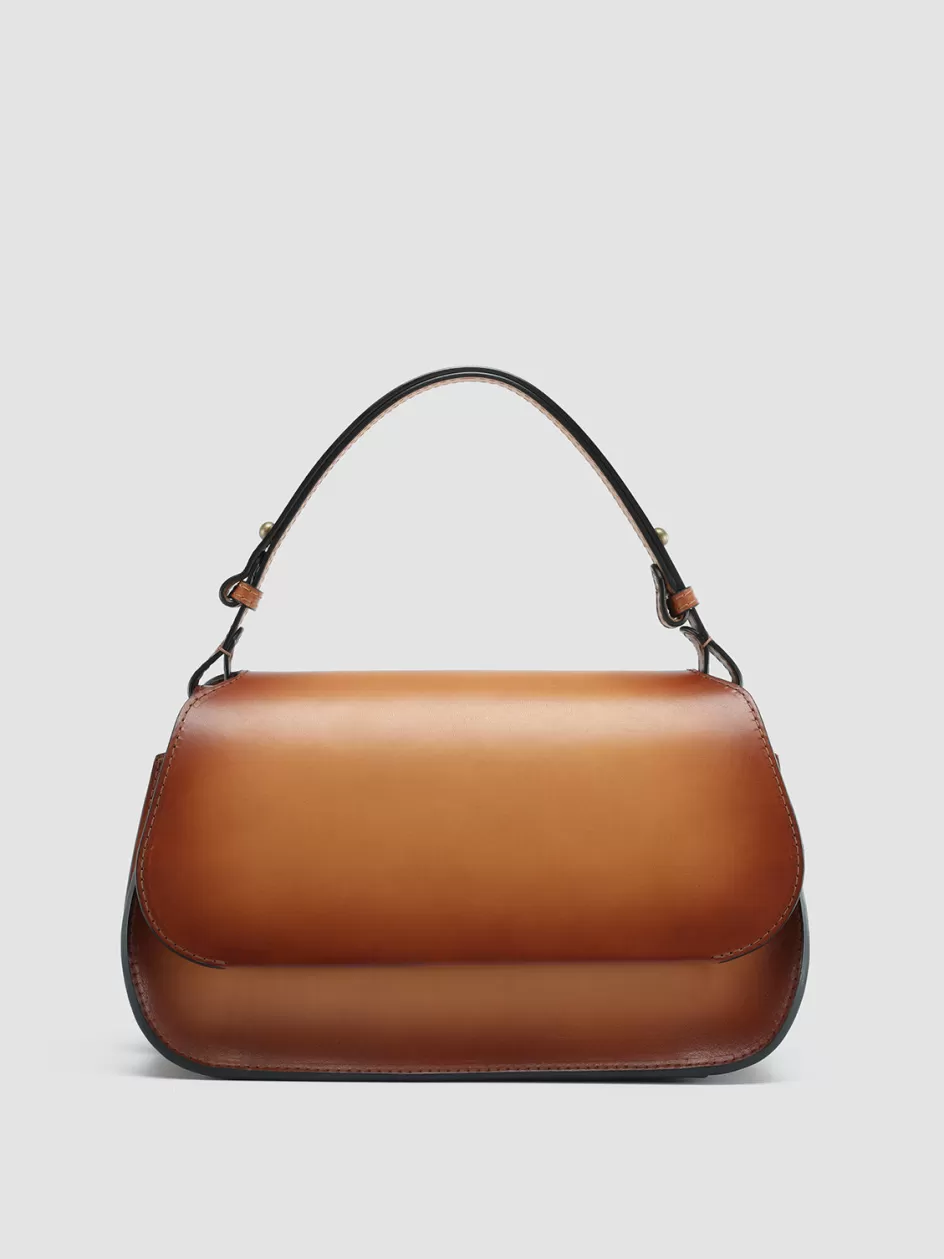 Officine Creative Bags>SADDLE 012 - Brown Leather Hobo Bag HONEY