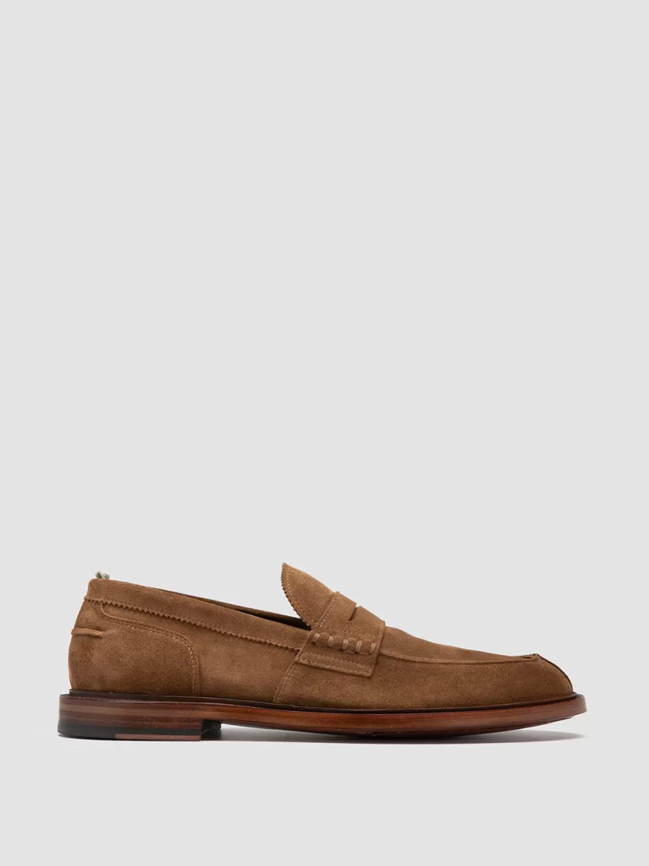 Officine Creative Loafers>SAX 001 - Brown Suede Penny Loafers BIRRA