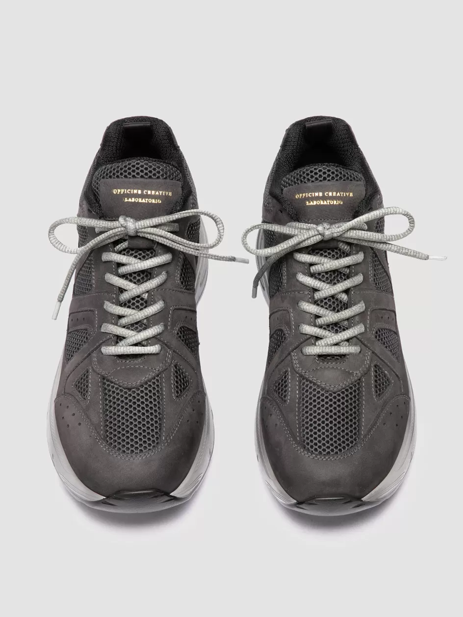 Officine Creative Sneakers>SUPURBIA 001 - Grey Leather And Suede Low Top Sneakers