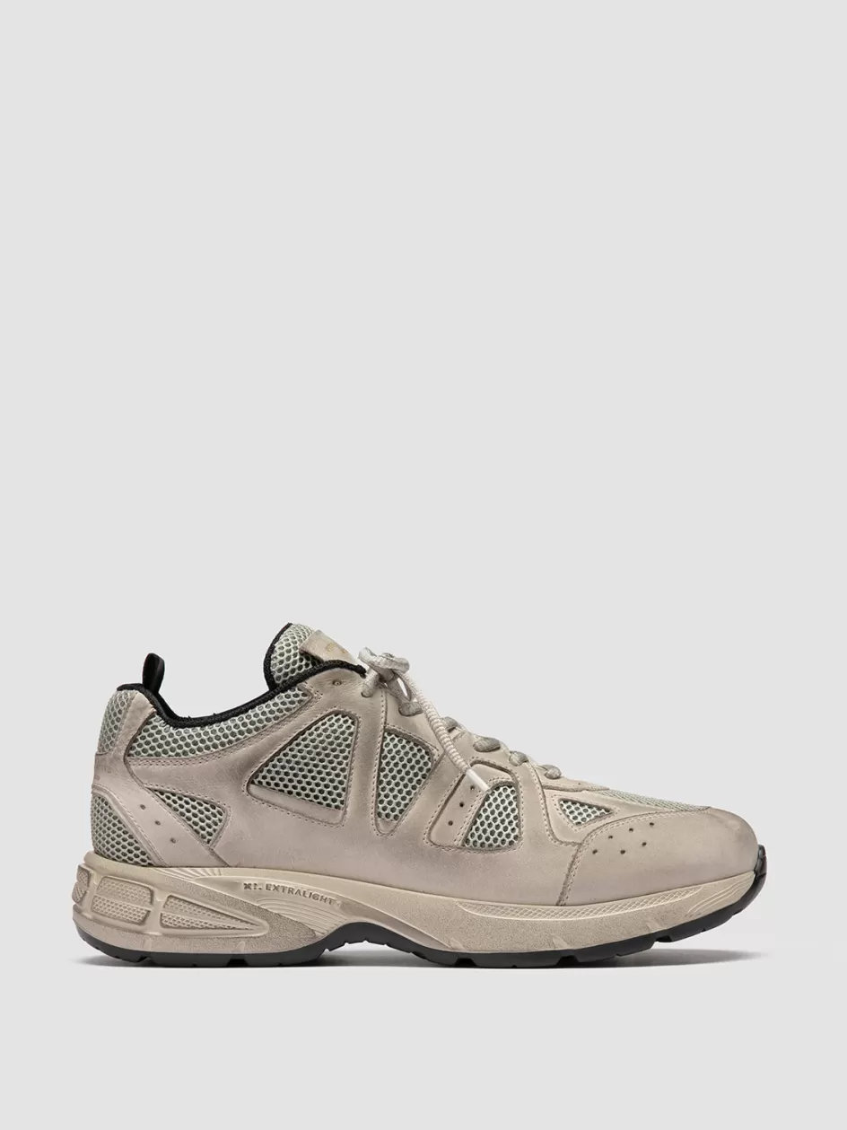 Officine Creative Sneakers>SUPURBIA 001 - Taupe Leather And Suede Low Top Sneakers