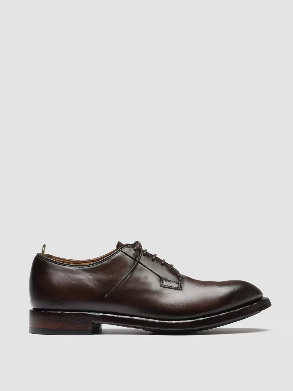 Officine Creative Derbies | Formal Shoes>TEMPLE 007 - Leather Derby Shoes BROWN