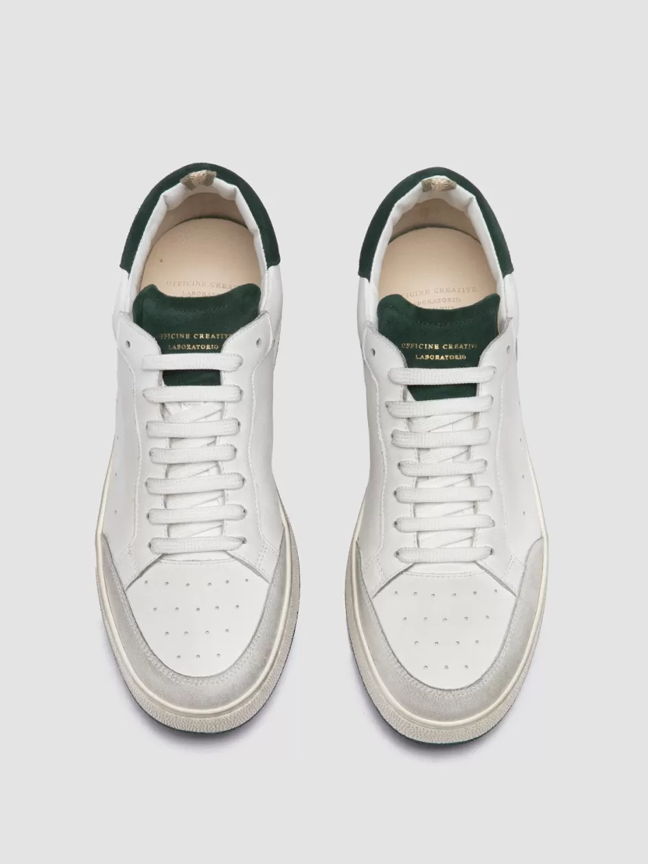 Officine Creative Sneakers>THE ANSWER 001 - White Leather And Suede Low Top Sneakers MULTICOLOR
