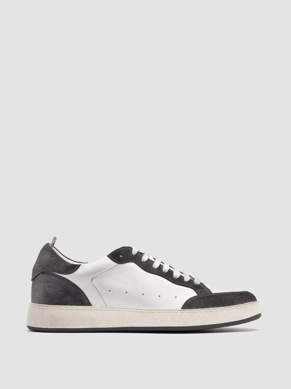 Officine Creative Sneakers>THE ANSWER 001 - Leather And Suede Low Top Sneakers WHITE