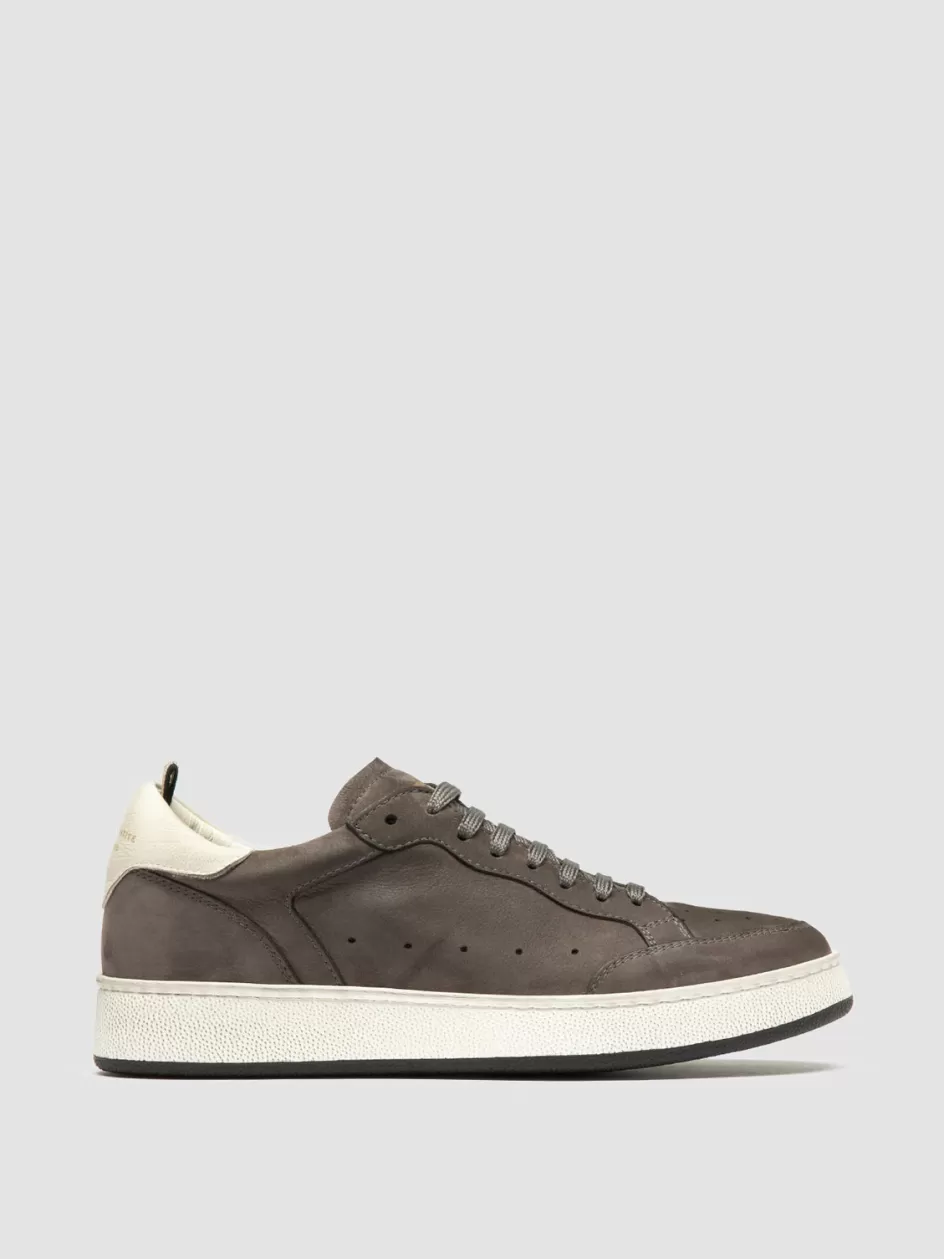 Officine Creative Sneakers>THE ANSWER 102 - Grey Nubuck Low Top Sneakers LAVAGNA/TOFU                                      