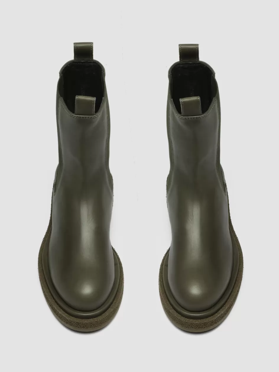 Officine Creative Boots & Booties>TONAL 105 - Leather Chelsea Boots GREEN