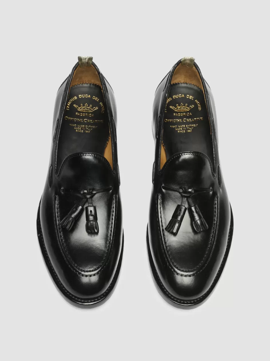 Officine Creative Loafers>TULANE 001 - Leather Tassel Loafers BLACK
