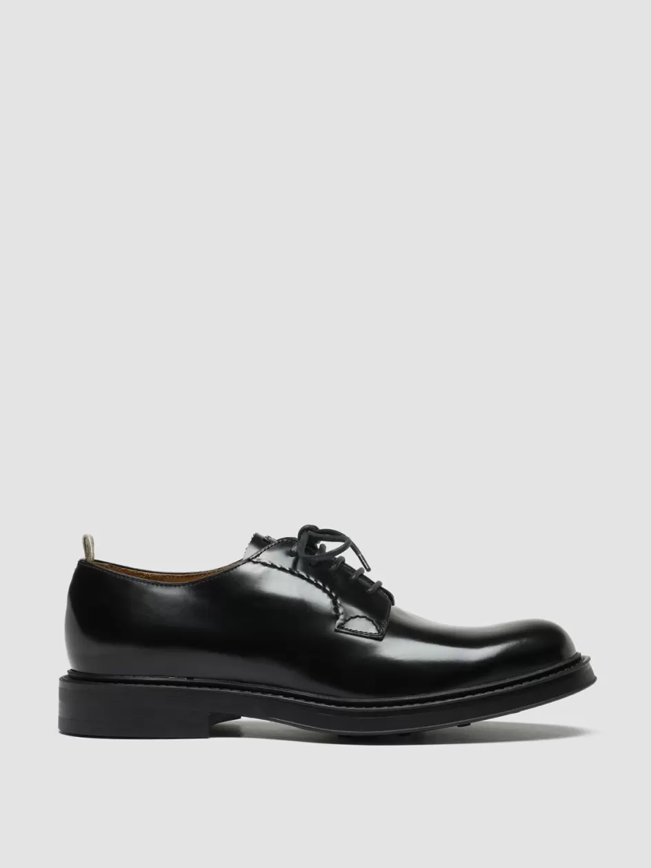 Officine Creative Derbies>UNIFORM 003 - Leather Derby Shoes BLACK