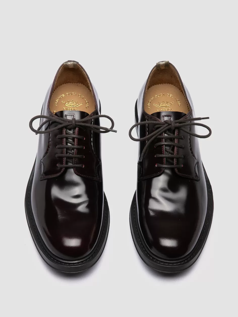 Officine Creative Derbies | Formal Shoes>UNIFORM 003 - Leather Derby Shoes BURGUNDY