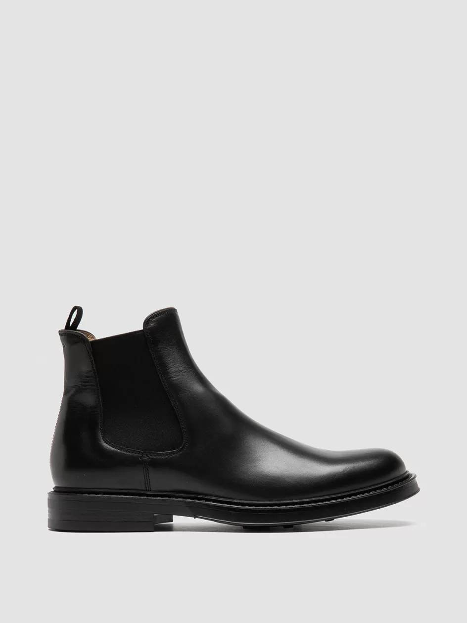 Officine Creative Ankle Boots>UNIFORM 005 - Leather Chelsea Boots BLACK
