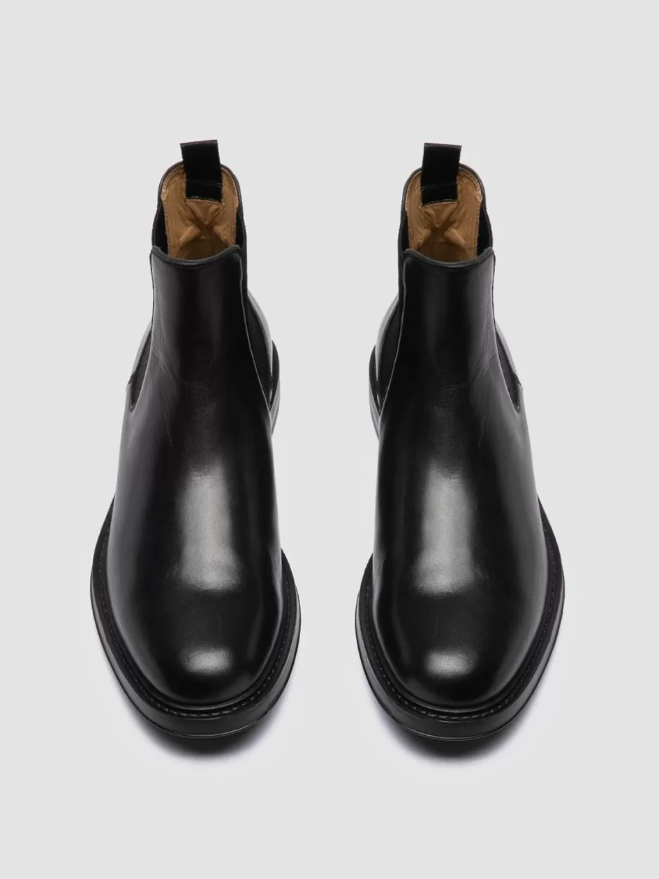 Officine Creative Ankle Boots>UNIFORM 005 - Leather Chelsea Boots BLACK