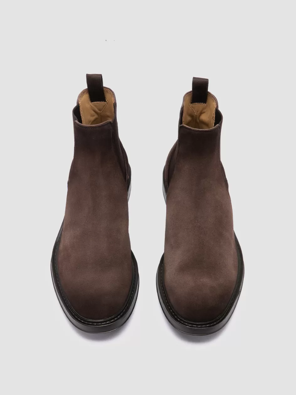 Officine Creative Ankle Boots>UNIFORM 005 - Brown Suede Chelsea Boots PEPE