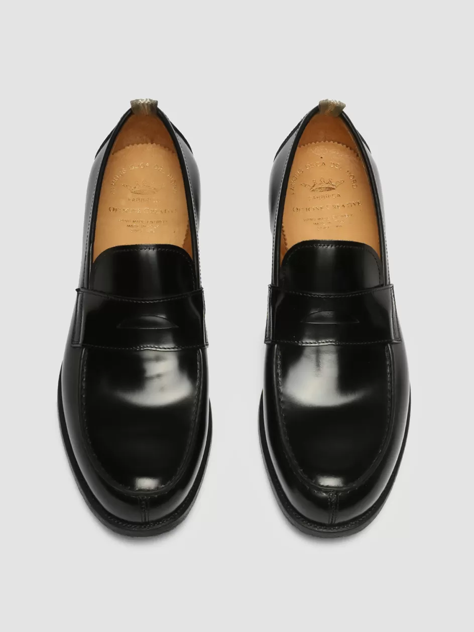Officine Creative Loafers>VINE 001 - Leather Loafers BLACK