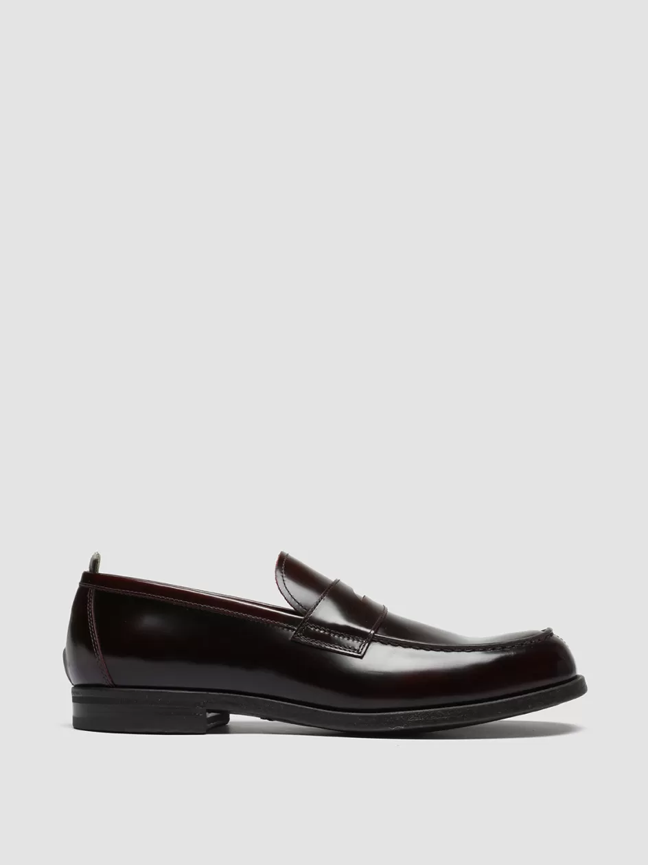 Officine Creative Loafers>VINE 001 - Leather Loafers BURGUNDY