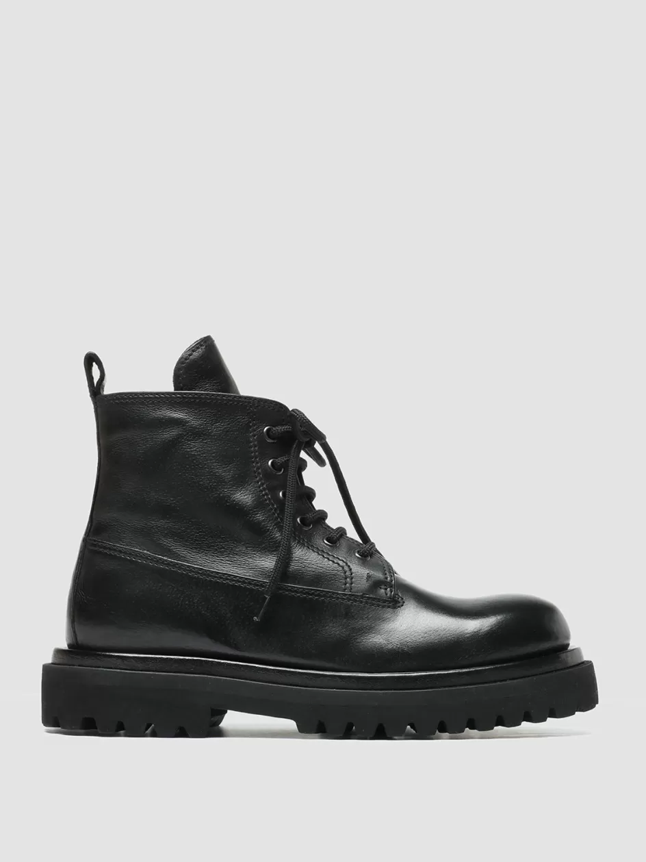 Officine Creative Boots & Booties>WISAL DD 105 - Leather Lace Up Boots BLACK